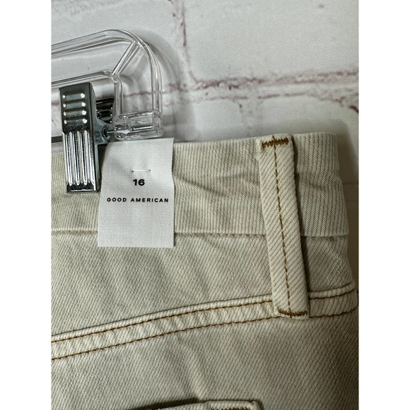 NEW Good American Good 90's Icon Straight Jeans Bone001 Women Plus Size 16 Beige - Picture 5 of 9